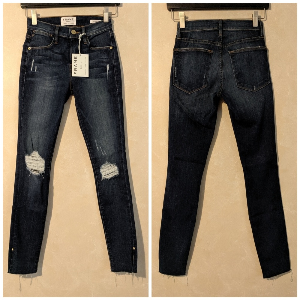 Frame Denim Le High Skinny Rise Jeans in Walgrove - Picture 5 of 5